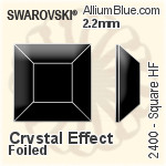 スワロフスキー Square ラインストーン ホットフィックス (2400) 6mm - カラー 裏面アルミニウムフォイル