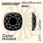 スワロフスキー Cushion ラインストーン (2471) 5mm - カラー（ハーフ　コーティング） 裏面プラチナフォイル