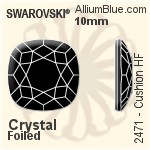 スワロフスキー Cushion ラインストーン ホットフィックス (2471) 10mm - クリスタル 裏面アルミニウムフォイル