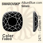 スワロフスキー Cushion ラインストーン ホットフィックス (2471) 5mm - クリスタル エフェクト 裏面アルミニウムフォイル