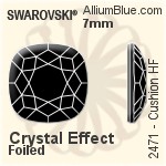 スワロフスキー Cushion ラインストーン ホットフィックス (2471) 10mm - クリスタル 裏面アルミニウムフォイル