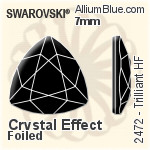 スワロフスキー Trilliant ラインストーン ホットフィックス (2472) 7mm - クリスタル 裏面アルミニウムフォイル