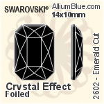 スワロフスキー Emerald カット ラインストーン (2602) 3.7x2.5mm - クリスタル 裏面プラチナフォイル
