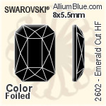スワロフスキー Emerald カット ラインストーン ホットフィックス (2602) 8x5.5mm - クリスタル エフェクト 裏面アルミニウムフォイル