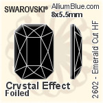 スワロフスキー Emerald カット ラインストーン ホットフィックス (2602) 8x5.5mm - カラー 裏面アルミニウムフォイル