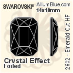 スワロフスキー Emerald カット ラインストーン ホットフィックス (2602) 8x5.5mm - クリスタル 裏面アルミニウムフォイル