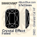スワロフスキー Emerald カット ラインストーン ホットフィックス (2602) 3.7x2.5mm - カラー 裏面アルミニウムフォイル