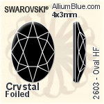 スワロフスキー Oval ラインストーン ホットフィックス (2603) 4x3mm - クリスタル エフェクト 裏面アルミニウムフォイル