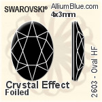 スワロフスキー Oval ラインストーン ホットフィックス (2603) 8x6mm - カラー 裏面アルミニウムフォイル