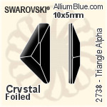 スワロフスキー Triangle Alpha ラインストーン (2738) 10x5mm - クリスタル 裏面プラチナフォイル