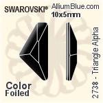 スワロフスキー Triangle Alpha ラインストーン (2738) 10x5mm - クリスタル エフェクト 裏面プラチナフォイル