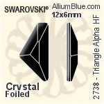 スワロフスキー Triangle Alpha ラインストーン ホットフィックス (2738) 12x6mm - カラー（ハーフ　コーティング） 裏面アルミニウムフォイル
