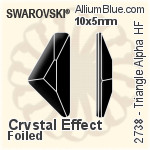 スワロフスキー Triangle Alpha ラインストーン ホットフィックス (2738) 10x5mm - クリスタル エフェクト 裏面アルミニウムフォイル
