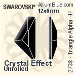 スワロフスキー Triangle Alpha ラインストーン ホットフィックス (2738) 12x6mm - クリスタル 裏面アルミニウムフォイル