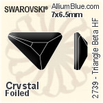 スワロフスキー Triangle Beta ラインストーン ホットフィックス (2739) 7x6.5mm - クリスタル エフェクト 裏面にホイル無し