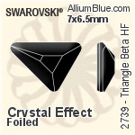 スワロフスキー Triangle Beta ラインストーン ホットフィックス (2739) 5.8x5.3mm - クリスタル 裏面アルミニウムフォイル