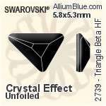 スワロフスキー Triangle Beta ラインストーン ホットフィックス (2739) 7x6.5mm - カラー（ハーフ　コーティング） 裏面アルミニウムフォイル