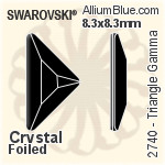 スワロフスキー Triangle Gamma ラインストーン (2740) 8.3x8.3mm - クリスタル 裏面プラチナフォイル