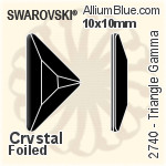 スワロフスキー Triangle Gamma ラインストーン (2740) 10x10mm - クリスタル エフェクト 裏面にホイル無し