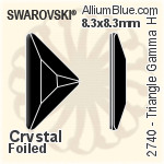 スワロフスキー Triangle Gamma ラインストーン ホットフィックス (2740) 8.3x8.3mm - クリスタル エフェクト 裏面アルミニウムフォイル
