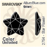スワロフスキー Star Flower ラインストーン (2754) 6mm - カラー 裏面にホイル無し
