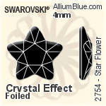 スワロフスキー Star Flower ラインストーン (2754) 4mm - クリスタル 裏面プラチナフォイル