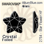 スワロフスキー Star Flower ラインストーン ホットフィックス (2754) 4mm - カラー 裏面アルミニウムフォイル