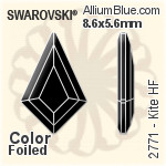 スワロフスキー Kite ラインストーン ホットフィックス (2771) 12.9x8.3mm - クリスタル エフェクト 裏面アルミニウムフォイル