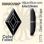 スワロフスキー Diamond Shape ラインストーン (2773) 5x3mm - カラー（ハーフ　コーティング） 裏面にホイル無し