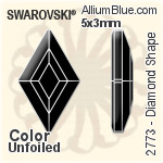 スワロフスキー Diamond Shape ラインストーン (2773) 9.9x5.9mm - クリスタル 裏面プラチナフォイル