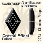 スワロフスキー Diamond Shape ラインストーン (2773) 5x3mm - カラー（ハーフ　コーティング） 裏面にホイル無し