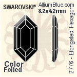 スワロフスキー Elongated Hexagon ラインストーン (2776) 8.2x4.2mm - クリスタル 裏面プラチナフォイル