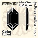 スワロフスキー Elongated Hexagon ラインストーン (2776) 8.2x4.2mm - クリスタル エフェクト 裏面プラチナフォイル