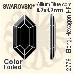 スワロフスキー Elongated Hexagon ラインストーン ホットフィックス (2776) 8.2x4.2mm - クリスタル エフェクト 裏面アルミニウムフォイル