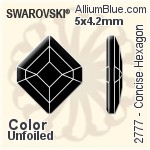 スワロフスキー Concise Hexagon ラインストーン (2777) 6.7x5.6mm - カラー（ハーフ　コーティング） 裏面にホイル無し
