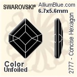 スワロフスキー Concise Hexagon ラインストーン (2777) 5x4.2mm - クリスタル エフェクト 裏面プラチナフォイル