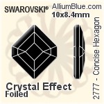 スワロフスキー Concise Hexagon ラインストーン (2777) 10x8.4mm - カラー 裏面プラチナフォイル