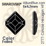 スワロフスキー Concise Hexagon ラインストーン ホットフィックス (2777) 5x4.2mm - クリスタル エフェクト 裏面アルミニウムフォイル