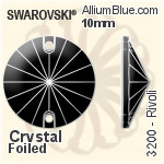 スワロフスキー リボリ ソーオンストーン (3200) 10mm - クリスタル エフェクト 裏面プラチナフォイル