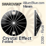 スワロフスキー Oval ソーオンストーン (3210) 16x11mm - クリスタル エフェクト 裏面プラチナフォイル