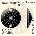 スワロフスキー リボリ ソーオンストーン (3200) 10mm - カラー（ハーフ　コーティング） 裏面にホイル無し