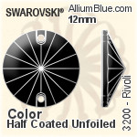 スワロフスキー リボリ ソーオンストーン (3200) 10mm - カラー（ハーフ　コーティング） 裏面にホイル無し