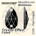 スワロフスキー Pear-shaped ソーオンストーン (3230) 12x7mm - カラー（ハーフ　コーティング） 裏面プラチナフォイル