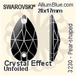 スワロフスキー Pear-shaped ソーオンストーン (3230) 28x17mm - カラー（ハーフ　コーティング） 裏面プラチナフォイル
