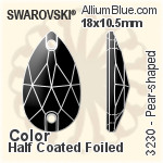 スワロフスキー Pear-shaped ソーオンストーン (3230) 18x10.5mm - カラー 裏面にホイル無し