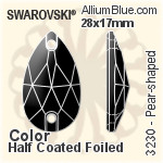 スワロフスキー Pear-shaped ソーオンストーン (3230) 28x17mm - カラー 裏面にホイル無し