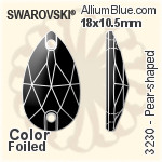 スワロフスキー リボリ ソーオンストーン (3200) 12mm - クリスタル エフェクト 裏面プラチナフォイル