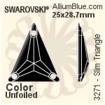 スワロフスキー Slim Triangle ソーオンストーン (3271) 25x28.7mm - クリスタル 裏面プラチナフォイル