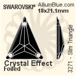 スワロフスキー Slim Triangle ソーオンストーン (3271) 18x21.1mm - クリスタル エフェクト 裏面プラチナフォイル