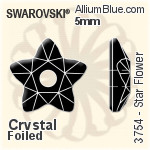 スワロフスキー Star Flower ソーオンストーン (3754) 5mm - カラー 裏面プラチナフォイル